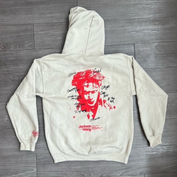 Gildan Other - Jackson Wang MAGIC MAN (2022) Official Hoodie Tan Double Sided Size M